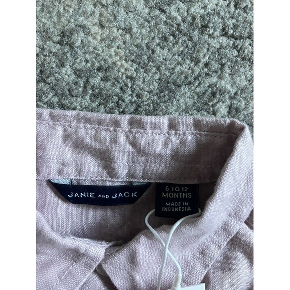 Baby Janie And Jack Button Up T-shirt 6-12 Months Pink Q8 - Picture 5 of 6